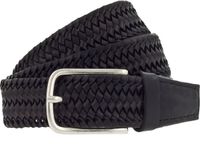 Vanzetti Leren Riem Braided Men's Belt 35 mm W85 Black Zwart