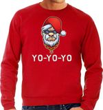 Bellatio Decorations Shoppartners Bv Grote maten Gangster / rapper Santa foute Kerst sweater / Kerst trui rood voor heren XXXL