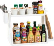 Merkloos Unyqoos Keuken Organizer, Onder Sink Organizer, 2 Tier Kitchen Sink Organizer, Onder Kast Organizer, Badkamer Organizer met Haken, Kleine Zijdoos, Lade