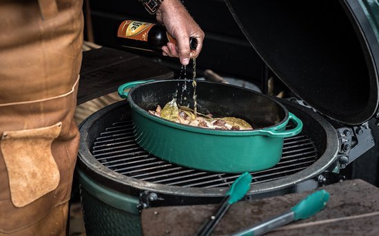 Big Green Egg Dutch Oven ovaal Ã¸ 35 cm gietijzer groen