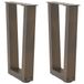 vidaXL Pieds de table basse 2 pcs forme V 60x(42-43,3) cm acier naturel