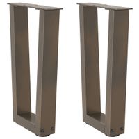 vidaXL Pieds de table basse 2 pcs forme V 60x(42-43,3) cm acier naturel