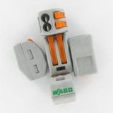 Wago Lasklem, 2-voudig 0,2-4,0mm² - Grijs - 5 stuks