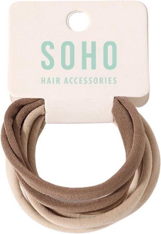 SOHO Alena Haarelastiekjes - Beige Mix