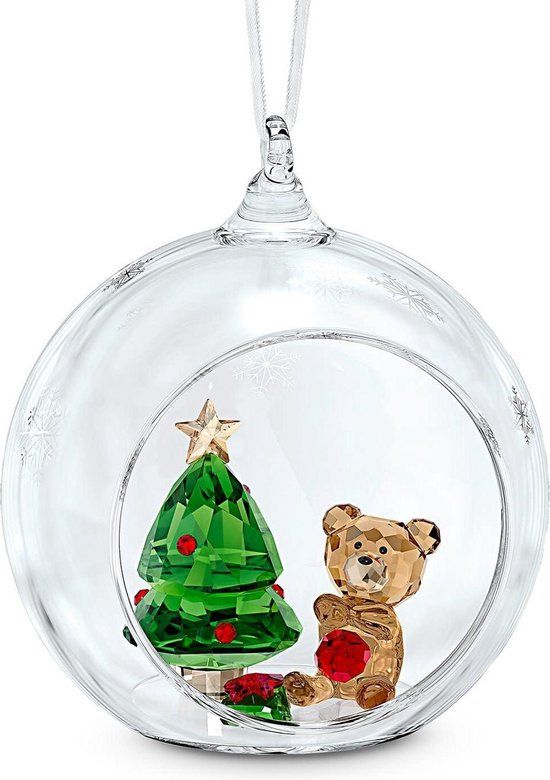 Swarovski Joyful Christmas Scene Kerstbal - 8 cm - Glas - Groen/Rood/Bruin/Transparant