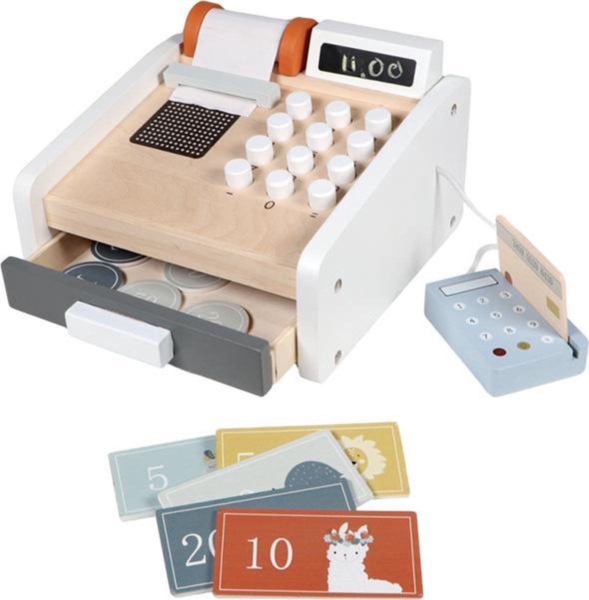 Tryco Wooden Cash Register - Wooden Toy Cash Register for Kids - 8720289390655