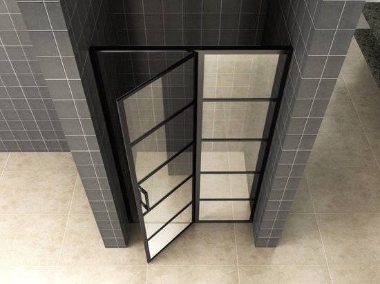 Wiesbaden Horizon Nisdeur met Vast Paneel 120x200 cm 8 mm NANO Mat Zwart