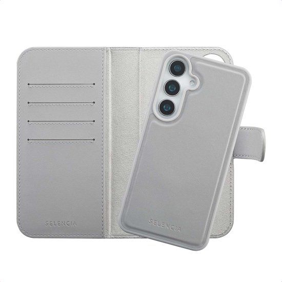Selencia Olyn Uitneembare Bookcase met MagSafe voor Samsung Galaxy S24 / S25 - Grijs
