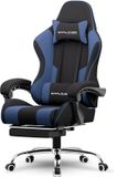 GTPLAYER Gamingstoel 135° verstelbaar, ergonomisch, met uitschuifbare voetsteun - Blauw stof