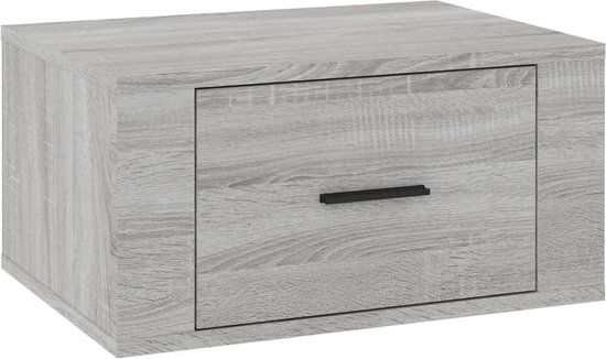 vidaXL Nachtkastje wandgemonteerd 50x36x25 cm grijs sonoma eikenkleur
