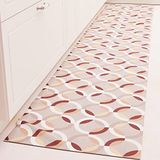 PETTI Artigiani Italiani - Vloerkleed voor keuken, loper voor keuken, antislip en wasbaar, 52 x 140 cm, design cirkel, beige, 100% Made in Italy