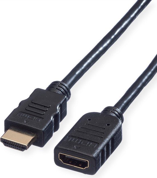 Value HDMI High Speed Cable with Ethernet M-F - 3m - Black