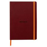 RHODIA 117436C - Soepel Notitieboek Wijnrood - A5 14,8 x 21 cm - Dot Stippen - 160 pagina's - Clairefontaine Ivoor Papier 90 g/m² - Leeslint, Elastieksluiting - Imitatieleer