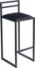 Barkeukel, noir, 95 cm de haut, avec dossier – Tabouret de bar en métal avec siège rembourré – Style industriel, loft – Noir