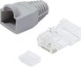 CAT6 RJ45 Connector with Boot and Strain Relief - Unshielded - 100 Pieces - Transparent