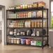 Étagère de rangement métallique autoportante - 5 niveaux réglables, acier carbone industriel, pour garage, cuisine, cellier, atelier - 5 niveaux, L 140 x L 60 x H 195 cm