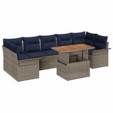 vidaXL Tuinbank - Set - 5 zitplekken - Grijs - Polyrattan
