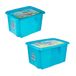 keeeper Paw Patrol-opbergbak karolina met deksel, stapelbaar en draaibaar, voor kinderen, 30 l + 45 l, blauw (Fresh Blue), transparant, 2 stuks