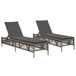 VidaXL Ligstoelen 2 stuks met kussens Polyrattan Staal Grijs