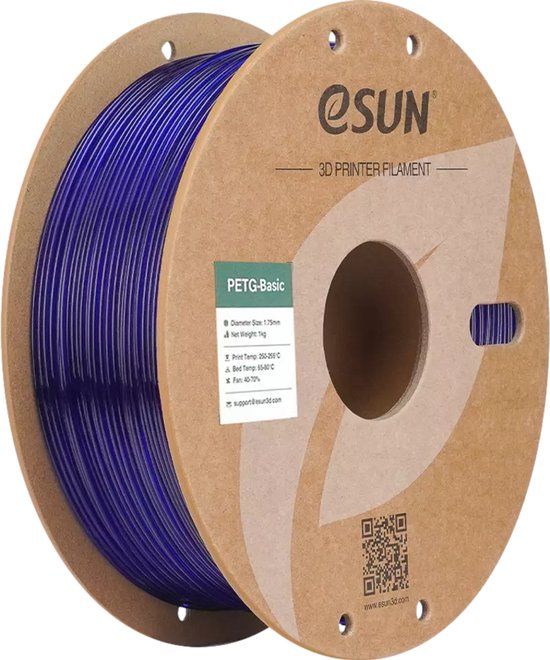 ESUN PETG BASIC 3D filament 1,75mm 1kg Transparant Blauw