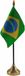 Merkloos / Sans marque Shoppartners Bv Vlag Brazilie tafelvlaggetje - 10 x 15 cm - met gouden standaard - Hoogte 27 cm - landen supporters versiering
