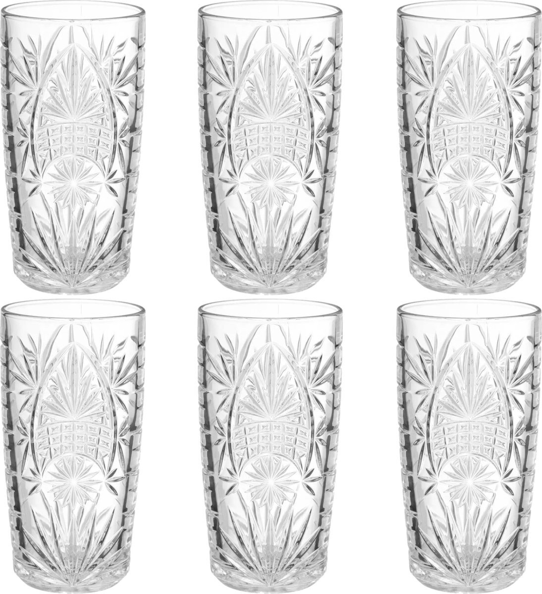 Secret de Gourmet Set van 12x stuks longdrink glazen Ayla 350 ml van glas - Drinkglazen - Waterglazen