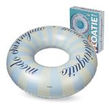 Fisura Opblaasbare zwemring, blauw, 105 cm met veiligheidsventiel voor snel op- en afpompen, zwemband, zwembad of strand.