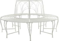 vidaXL - Boombank - 8 zitplaatsen - Ø 160 x 89 cm - Staal - Antiekwit