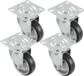 AMIG zwenkwiel/transportwiel - 4x - D100mm - rubber - 90kg draagvermogen - rollager