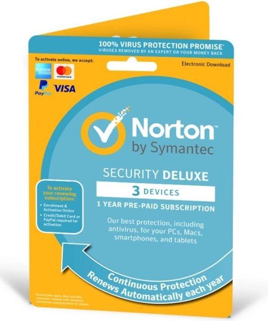 Norton Symantec Norton Security Deluxe 1 User 3 Devices - 5397039095455