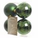 Decoris Kerstballen - 8x st - donkergroen - 10 cm - kunststof