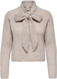 Only Trui Onlkappa Ls Bow Highneck Knt 15379207 String/melange Dames Maat - S