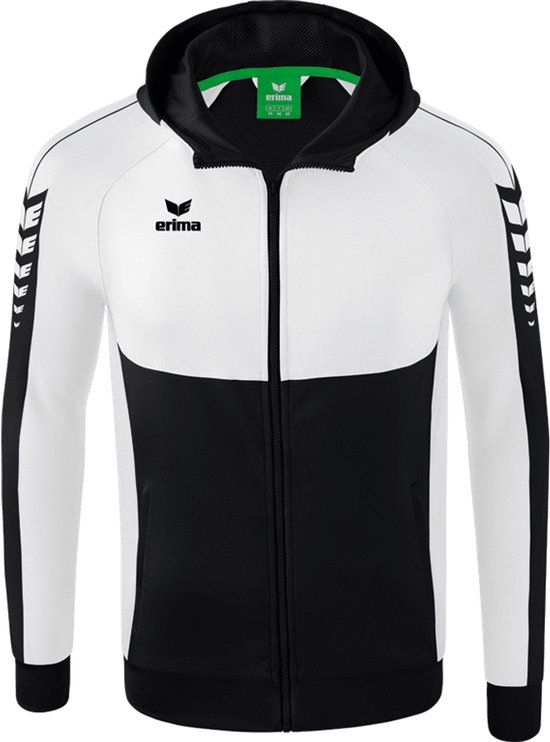 ERIMA Six Wings Trainingsjack Met Capuchon Zwart-Wit Maat 3XL