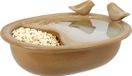 Pro Garden Vogelbad/voederschaal - lichtbruin - keramiek - D20 x H8 cm