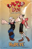 I&S/Les collections rétro Metalen bord met reliëf, 30 x 20 cm, Popeye & Olive
