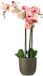 Mica Decorations Orchidee kunstplant roze - 75 cm - inclusief bloempot olijfgroen mat