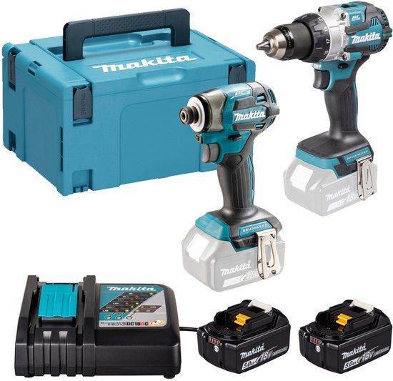 Makita DLX2528TJ Accu Combiset 2-delig (DHP489 + DTD173) 18V 5.0Ah in Mbox