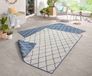 Northrugs Malaga vloerkleed ruiten blauw/crème 160x230 cm