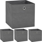vidaXL Opbergboxen 4 st 32x32x32 cm nonwoven stof grijs