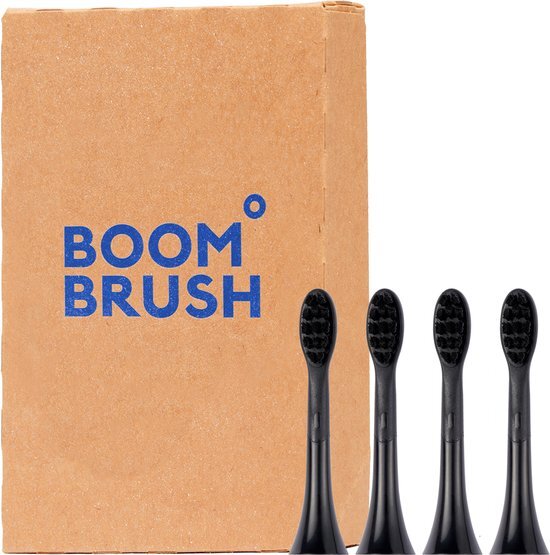Boombrush Opzetborstels Elektrische Tandenborstel - Zwart - 4 Stuks