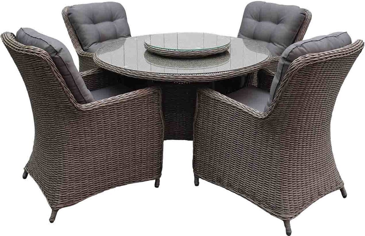 Idea Furniture Denza Furniture Elip Dining Tuinset Cm Wicker Ronde Wicker Tuintafel