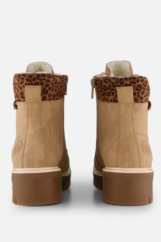 Rieker dames veterboot - Beige multi - Maat 38