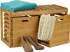 Merkloos Relaxdays Halbankje met opbergruimte - Bamboe - 2 vakken - 44,5x80x40 cm