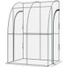 Serre adossée de jardin 2 portes zippées enroulables acier PVC transparent