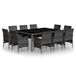 VidaXL 11-delige Tuinset poly rattan grijs