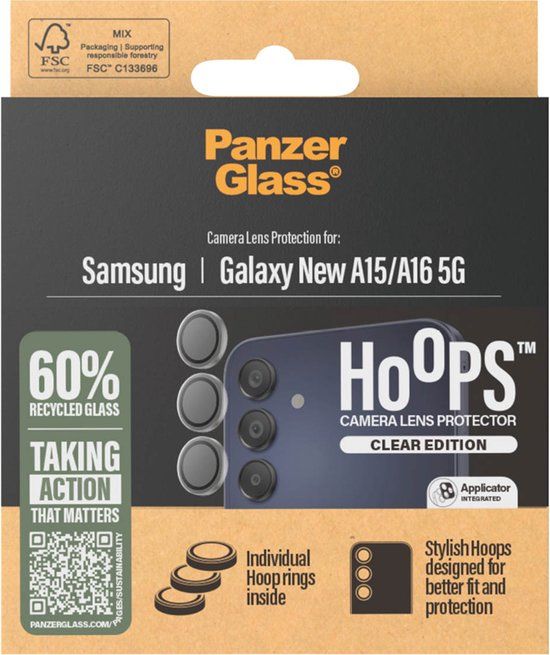 PanzerGlass Hoops Camera Lens Protector - Case Friendly voor Samsung Galaxy A16