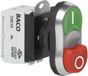 BACO BAL61QB21A L61QB21A Dubbele drukknop Kunststof frontring, Verchroomd Groen, Rood 1 stuk(s)