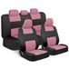 BDK PolyPro Complete set autostoelhoezen in roze op zwart, gedeelde voor- en achterbank voor auto, eenvoudig te installeren, accessoires voor auto, vrachtwagen, bestelwagen, SUV