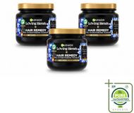 Garnier Loving Blends Masque capillaire charbon magnétique pour cheveux secs - 3 x 340 ml