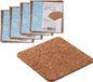 Merkloos Glazen onderzetters - 24 stuks - Kurk - Vierkant - 9,5 cm